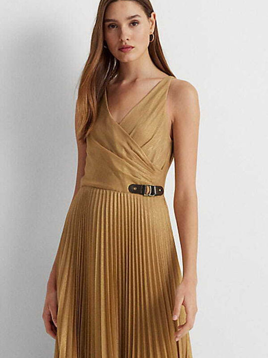 Midi Evening Dress Gold