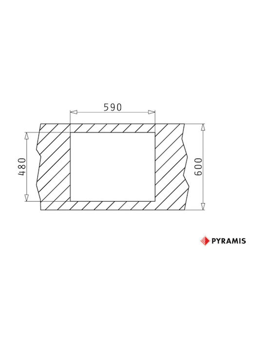 Pyramis Istros 1B 070045011 Drop-In Spüle aus Verbundgranulat B61xT50cm Carbon
