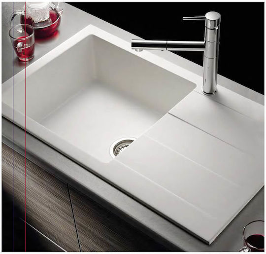 Pyramis Athlos 2B 070071211 Drop-In Spüle aus Verbundgranulat B86xT50cm Snow