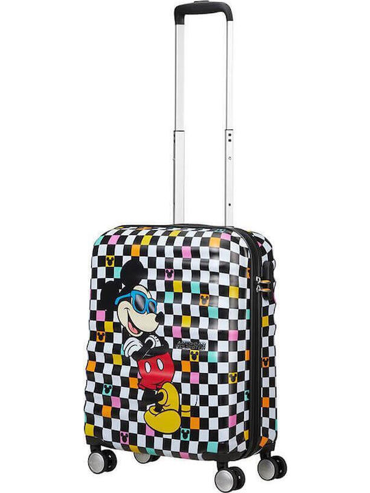 American Tourister Wavebreaker Disney Kids Cabin Hard Suitcase Mickey Check With 4 Wheels Height 55cm
