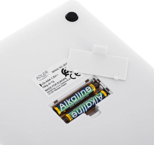 Adler Digital Kitchen Scale Up To 10kg White