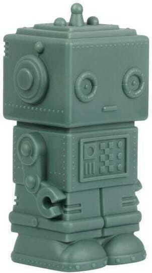 A Little Lovely Company Robot Money Box Plastic Green 7.8x6.6x15.2cm