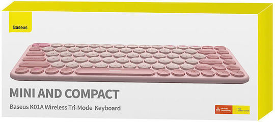 Baseus K01A Tri-Mode Безжично Само клавиатура Английски US Baby Pink