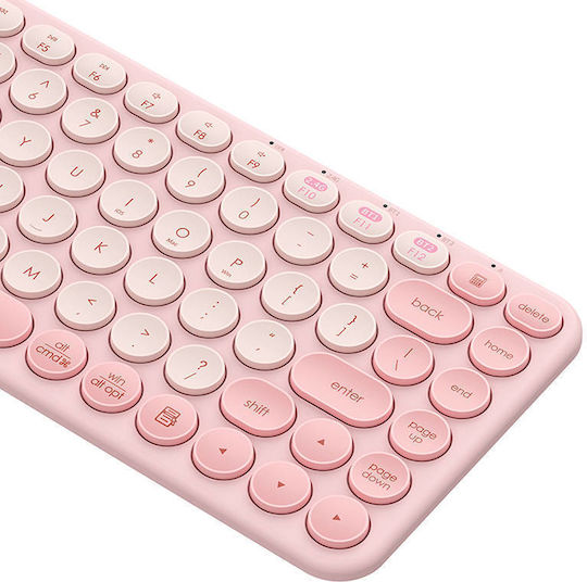 Baseus K01A Tri-Mode Безжично Само клавиатура Английски US Baby Pink