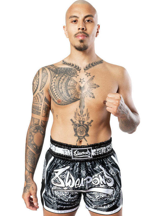 8 Weapons Sak Yant Tigers Men's Kick/Thai Boxing Shorts Black