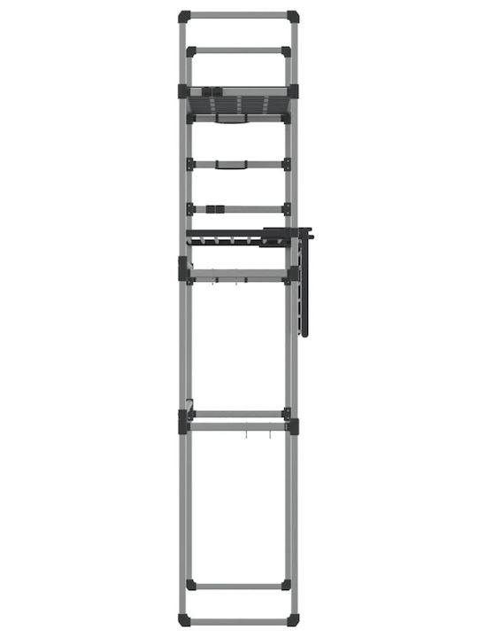vidaXL Boden Badezimmerregal Metallisch mit 2 Regalböden 77x52x192cm Silber