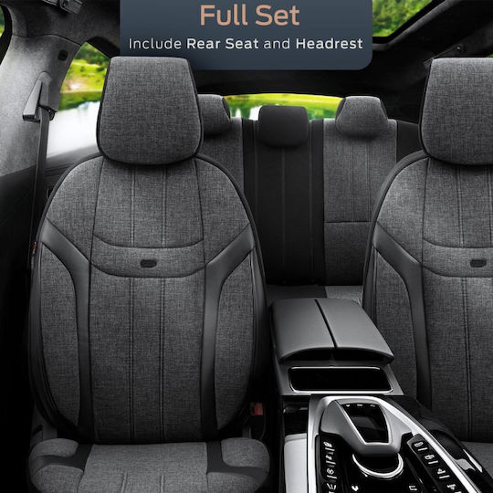 Otom Car Cover Set 11pcs Leatherette Universal Black