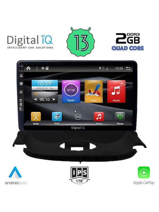 Digital IQ Car Audio System for Peugeot 206 1998-2006 (Bluetooth/USB/AUX/WiFi/GPS/Apple-Carplay) with Touch Screen 9"