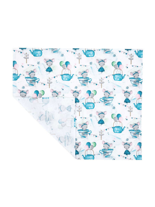 Jukki Flannel Swaddle Blanket Light Blue 70x80cm