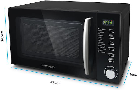 Esperanza Cocinero Φούρνος Μικροκυμάτων με Grill 20lt Μαύρος