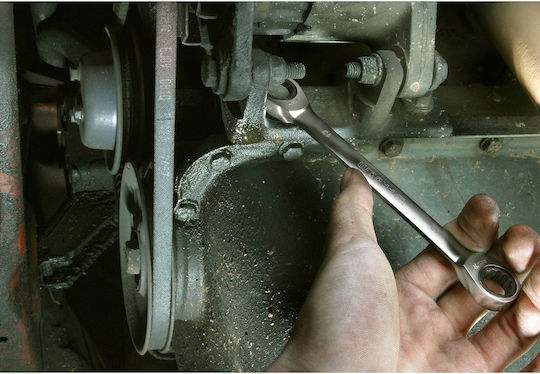 Facom Double Polygon Wrench Straight with Ratchet Mechanism 14x15mm