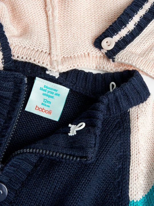 Kids Sweatshirt Cardigan with Hood Navy Blue
