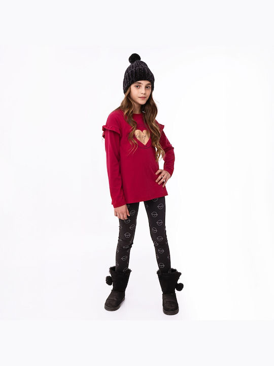 Funky Kids Set with Leggings Winter 2pcs Red