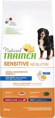 Natural Trainer Sensitive Adult Medium/Maxi 12kg Hrană Uscată fără Gluten pentru Câini Adulți de Rase Medii și Mari