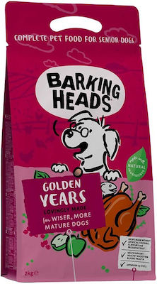 Barking Heads Golden Years 2kg Trockenfutter ohne Getreide für ältere Hunde mit Huhn und Brauner Reis