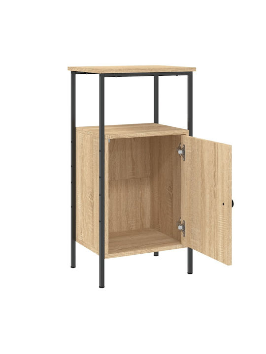 Κομοδίνο Ξύλινο με Μεταλλικά Πόδια Sonoma Δρυς 41x31x80cm