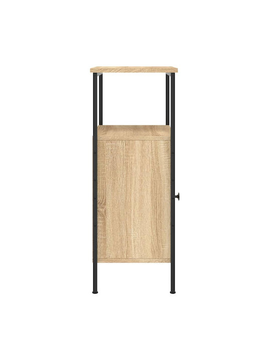 Κομοδίνο Ξύλινο με Μεταλλικά Πόδια Sonoma Δρυς 41x31x80cm