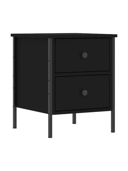 Wooden Bedside Table Black 40x42x50cm