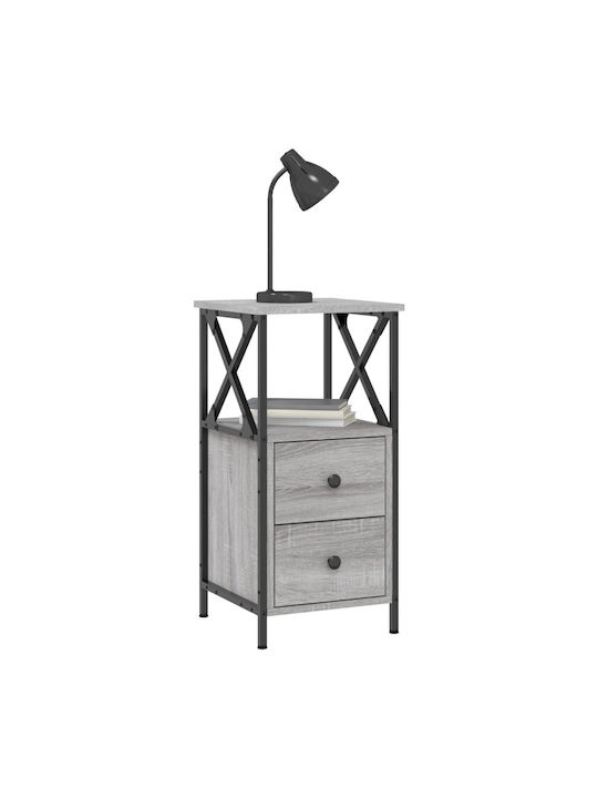 Wooden Gray Sonoma Bedside Table 34x35.5x70cm