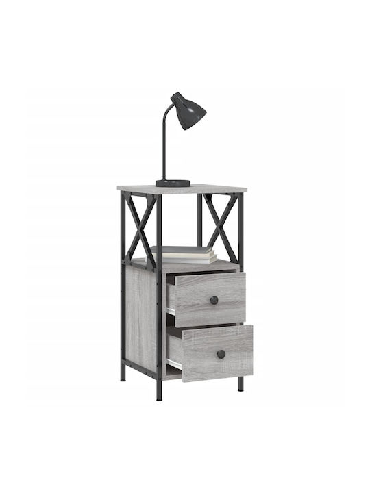 Wooden Gray Sonoma Bedside Table 34x35.5x70cm