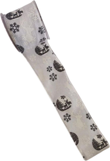 Christmas Ribbon White 300x8cm 1pc
