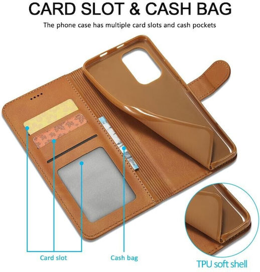 LC.IMEEKE Calf Texture Wallet Brown (Redmi 10 5G)