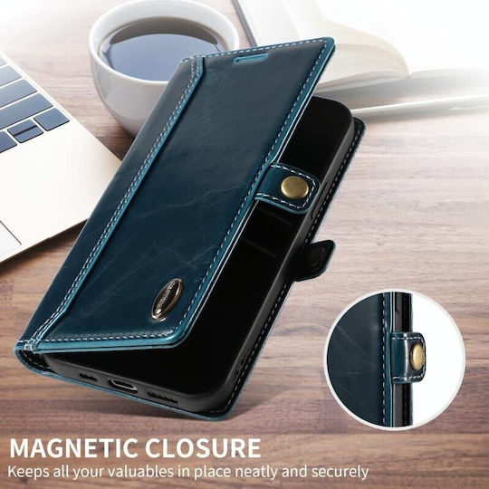 Oil Wax Wallet Δερμάτινο Μπλε (Redmi 10 5G)