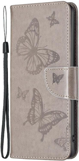 Two Butterflies Wallet Gri (Redmi 10 5G)