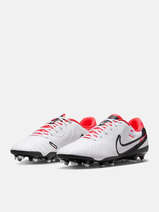 Nike Tiempo Legend 10 Academy Fußballschuhe mit Stollen White / Bright Crimson / Black