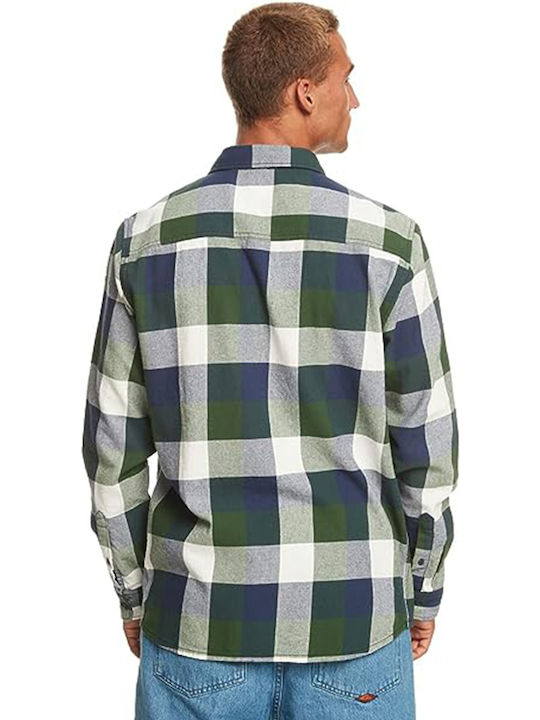 Motherfly Long-sleeved Flannel Shirt Checked Green
