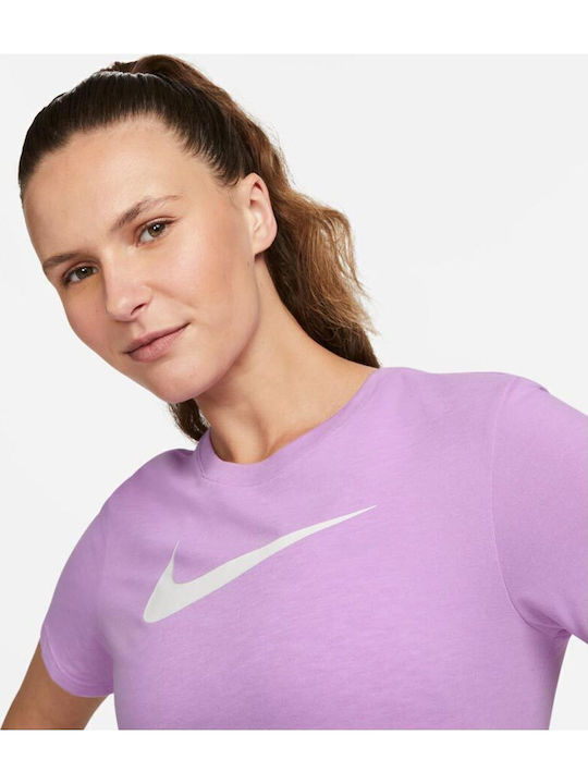 Swoosh Γυναικείο Αθλητικό T-shirt Dri-Fit Μωβ