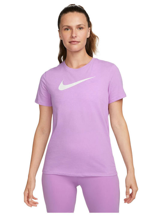 Swoosh Γυναικείο Αθλητικό T-shirt Dri-Fit Μωβ