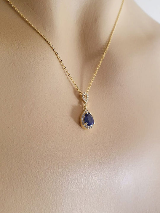 Papadopoulos Gold Halskette mit Design Träne aus Gold 14K