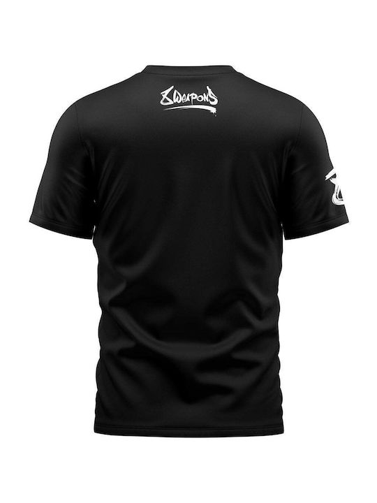 8 Weapons Short Sleeve Shirt 8010039 for Muay Thai Black