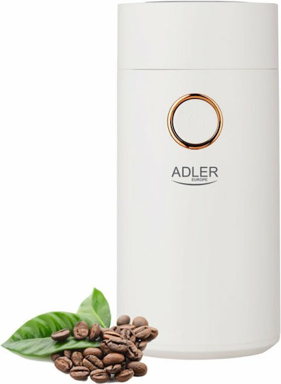 Adler Електрически Кафемелачка 150W с капацитет за кафе на зърна 75гр Бял