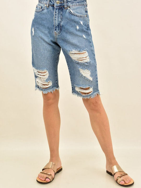 Damen Bermuda Jean Hellblau