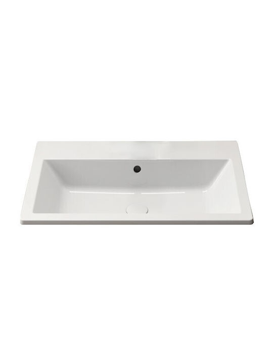 GSI Kube-X Eingelassenes Waschbecken Porzellan 58x40x16cm Weiß