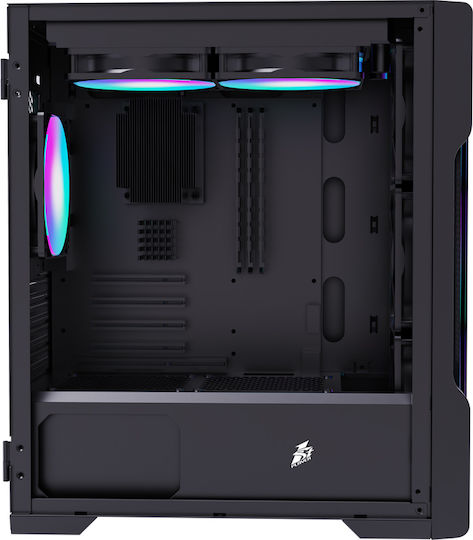 1STPLAYER Trilobite T3 Gaming Midi Tower Κουτί Υπολογιστή με Πλαϊνό Παράθυρο Μαύρο