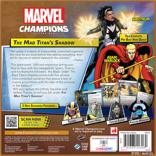 Επέκταση Παιχνιδιού Marvel Champions The Mad Titan's Shadow για 1-4 Παίκτες 14+ Ετών (EN) Fantasy Flight