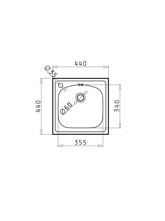 Maidtec Inset 1B Ένθετος Νεροχύτης Inox Σατινέ Μ44xΠ44cm Ασημί