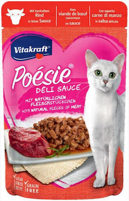 Vitakraft Poesie Deli Sauce Nasses Katzenfutter für Katze in Beutel 85gr