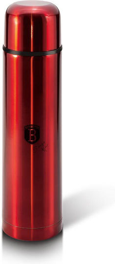 Berlinger Haus Flask Metallic Bottle Thermos Stainless Steel 750ml Red with Cap-Cup