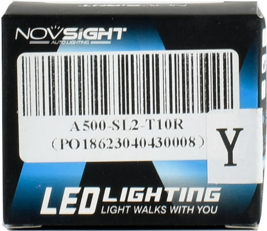 NovSight Lamps Car & Motorcycle T10 / W5W Canbus LED 6500K Red 12V 3W 2pcs
