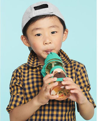 Skip Hop Kids Plastic Water Bottle with Straw Pug Green 384.5ml