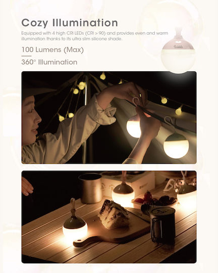 NiteCore Led Bubble Λάμπα Led Μπαταρίας για Camping με Φακό 100lm Λευκό