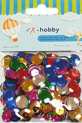 Exas Paper Plastic Craft Sequins Multicolor 1pcs Round Multicolored Beads 10mm. 10mm