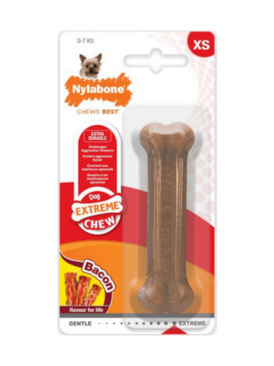 Nylabone Power Παιχνίδι Κόκκαλο Σκύλου Μασητικό με Γεύση Μπέικον Medium Καφέ