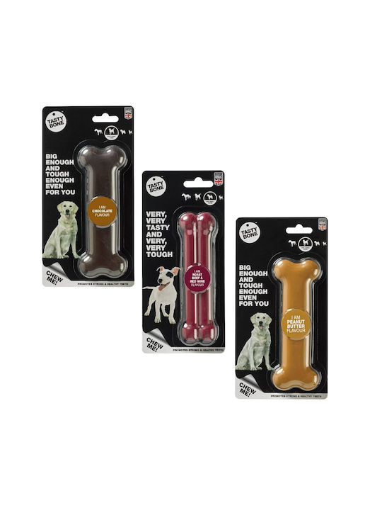 Tasty Bone Nylon Knochen-Spielzeug Hund aus Gummi mit Geschmack Speck Klein 15εκ. Braun