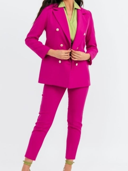 Freestyle Women's Fuchsia Suit in Straight Line
