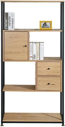 Bibliothek Edge Grau Eiche 78x30x158cm